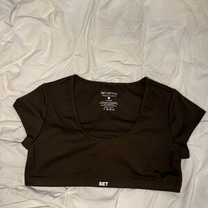 SET Active Women's Brown Crop Top